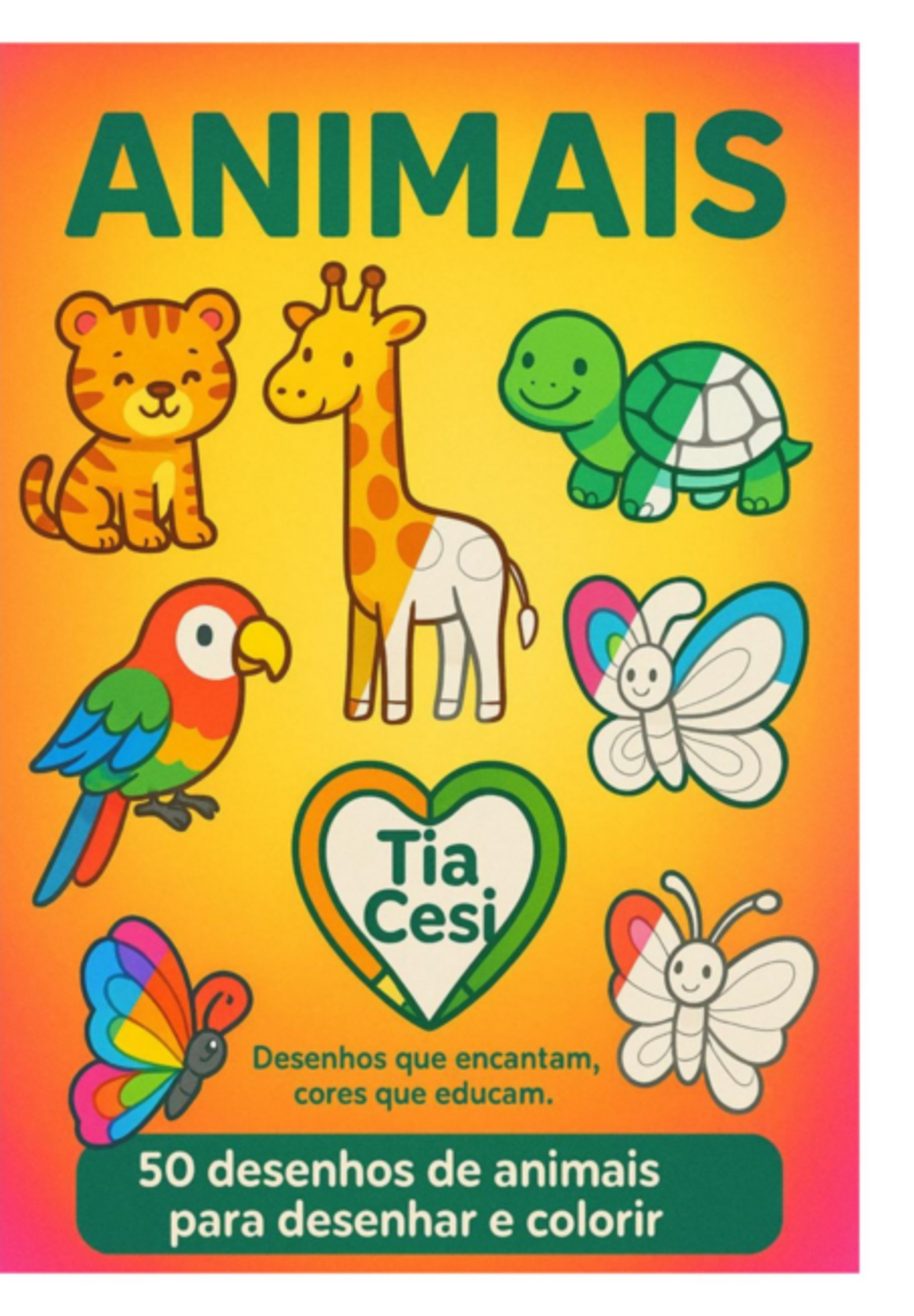 Animais: 50 Desenhos Para Colorir
