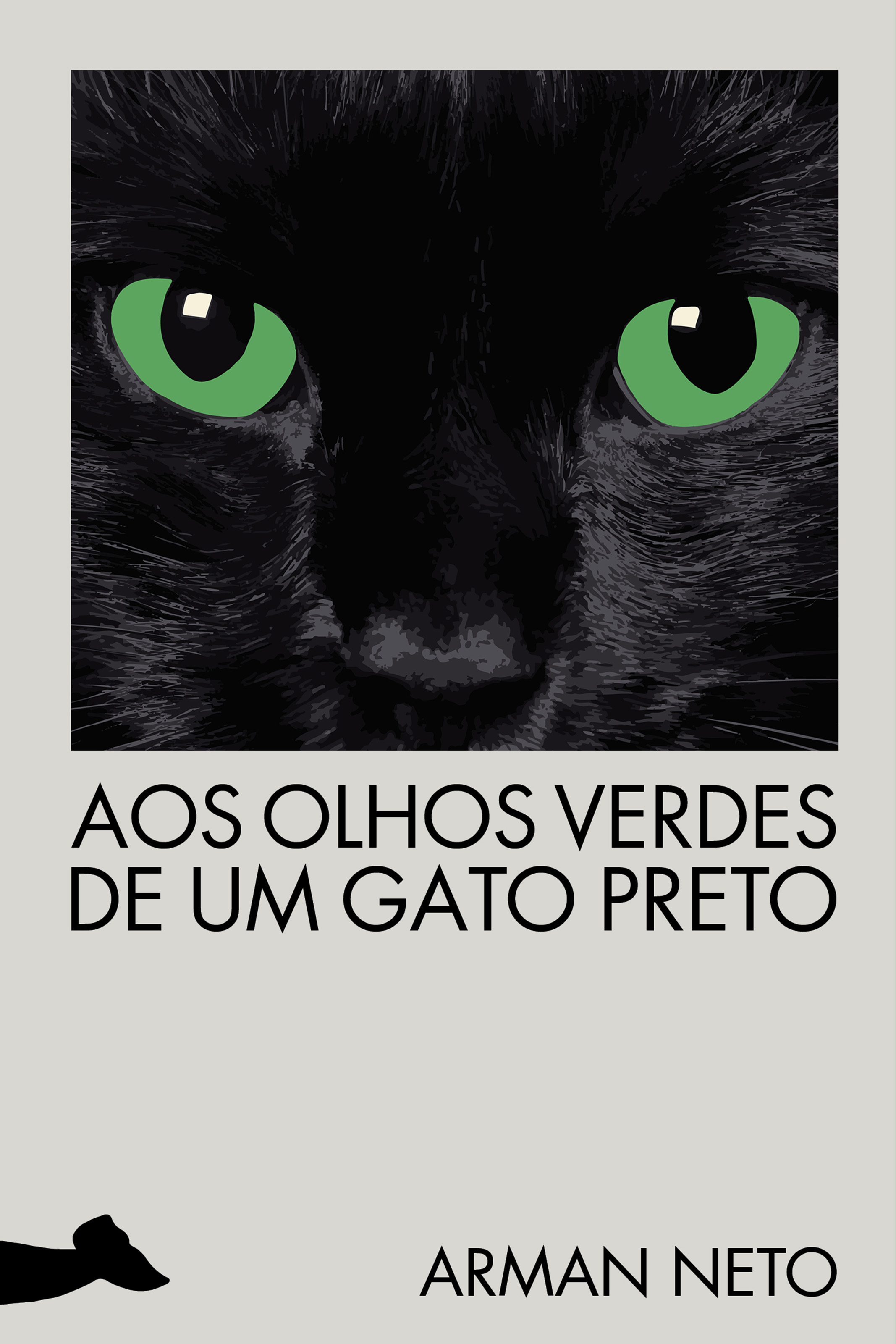 Aos olhos verdes de um gato preto
