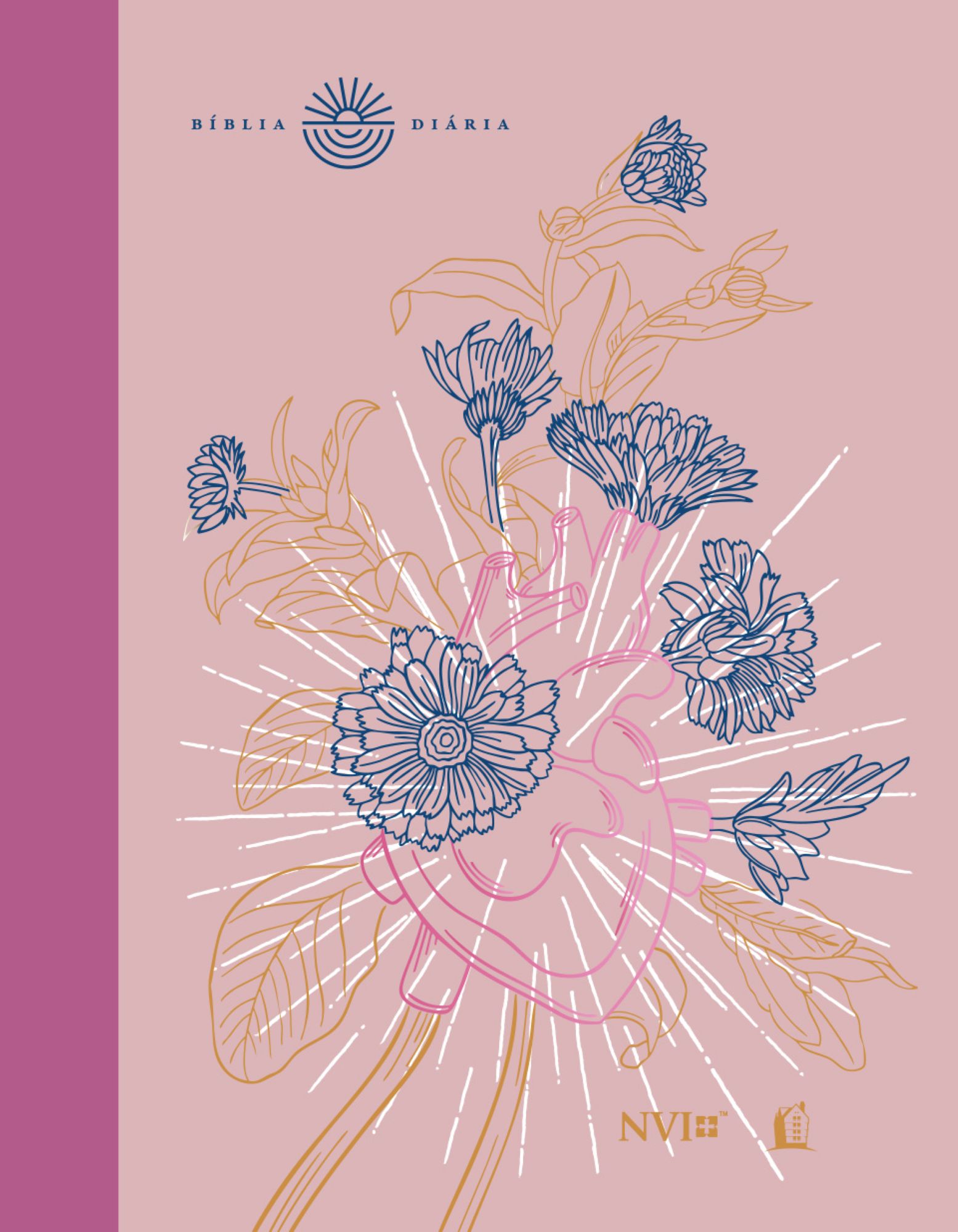 Bíblia Diária, NVI, Tecido sobre capa dura, Coração florido, Leitura Perfeita - Comece sua jornada de 365 dias com a Bíblia em qualquer momento do ano