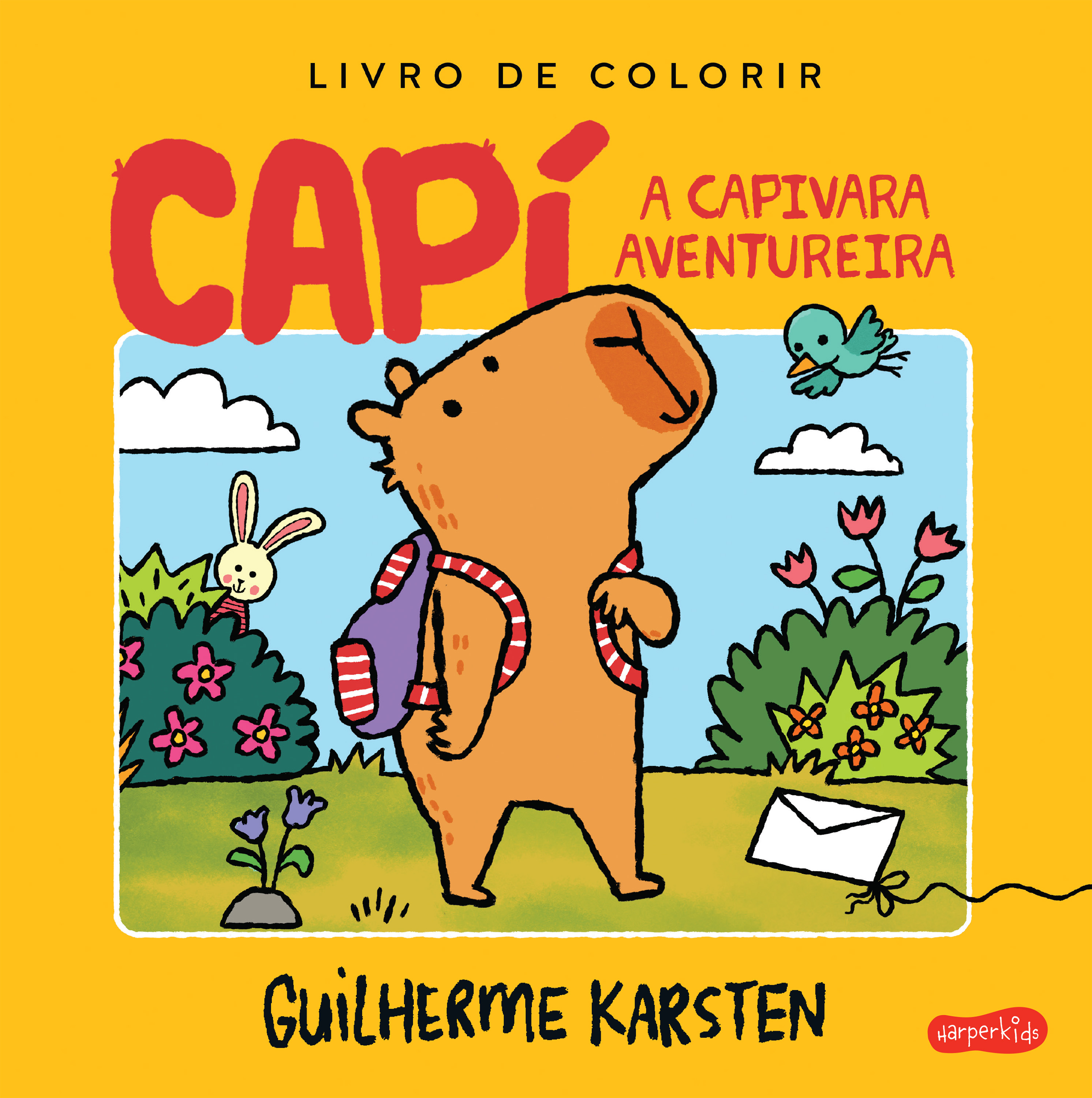 Capí, a capivara aventureira: um livro interativo para colorir e criar histórias