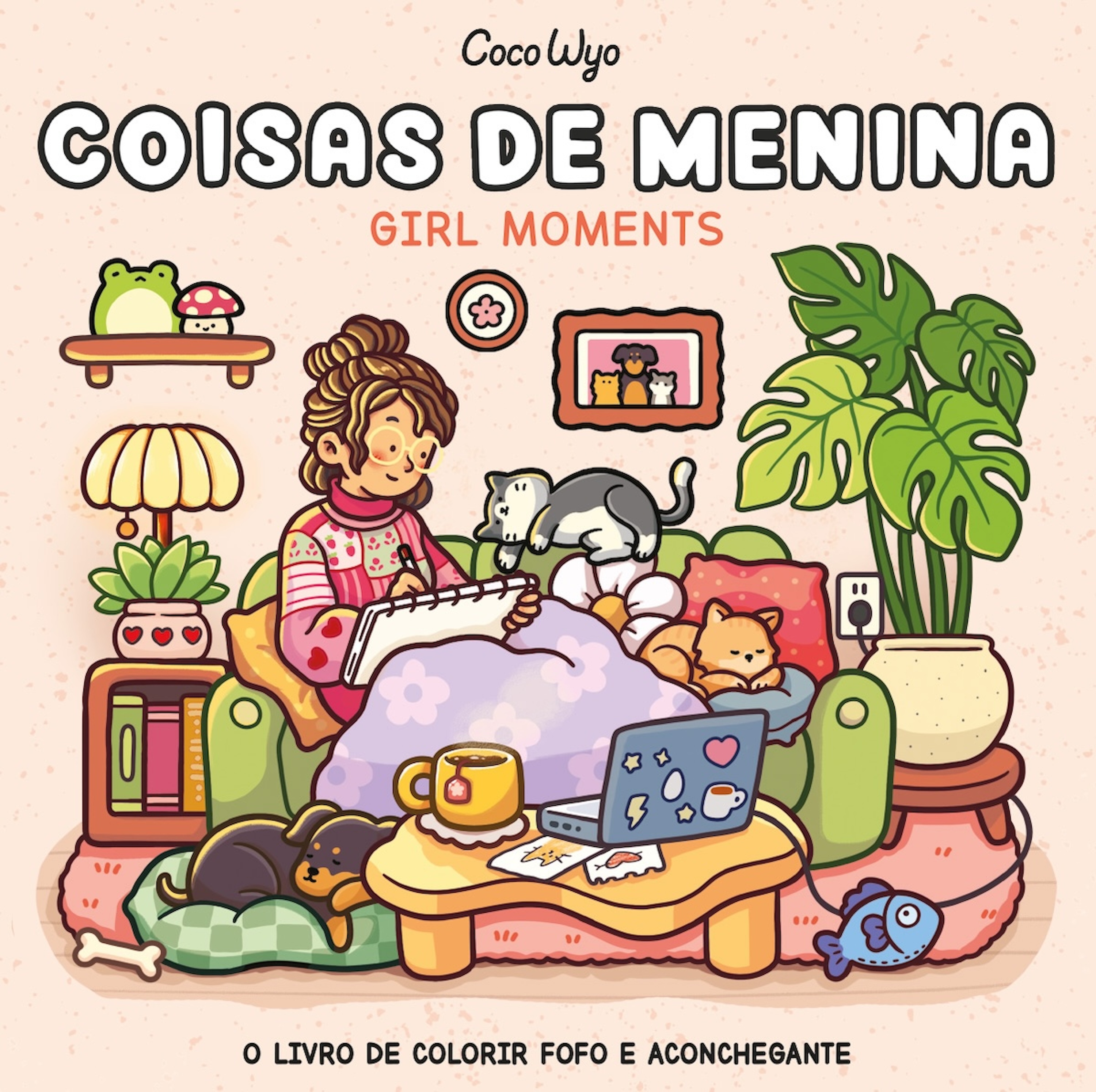 Coisas de menina (Girl Moments) – livro de colorir Coco Wyo com ilustrações inéditas