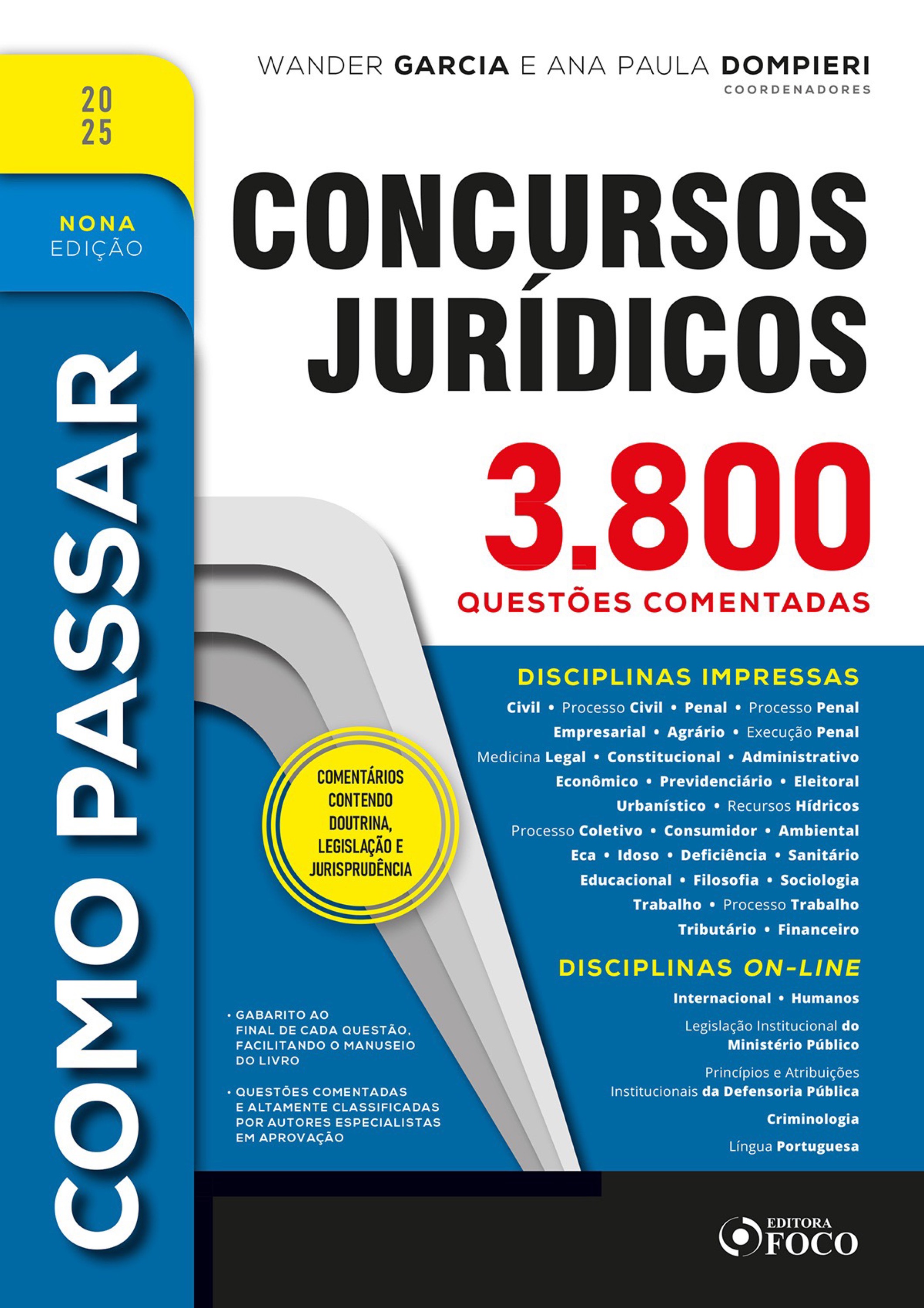 Como Passar em Concursos Jurídicos 3.800 Questões Comentadas 9ª Ed 2025