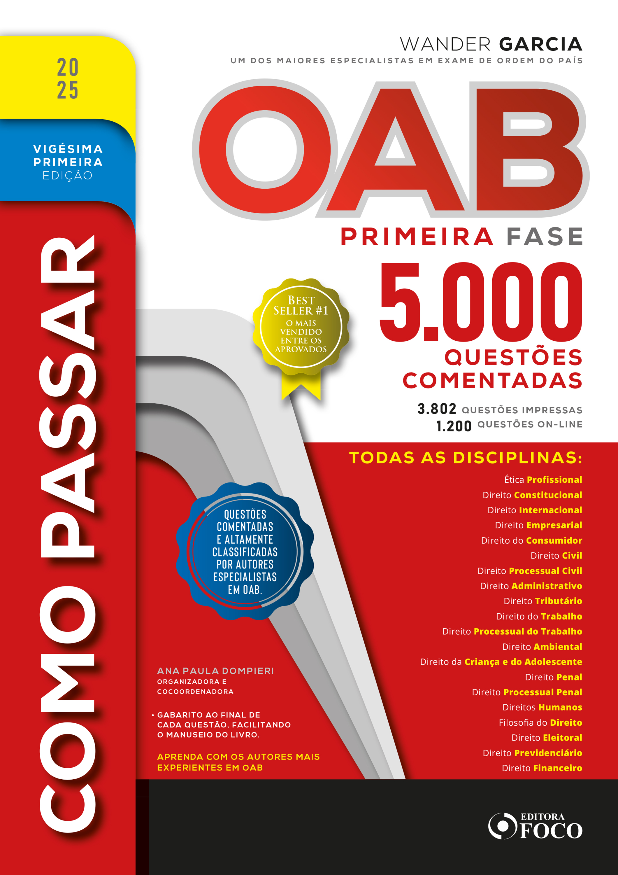 Como Passar na OAB - 1ª Fase - 5.000 Questões Comentadas - 21ª Ed - 2025