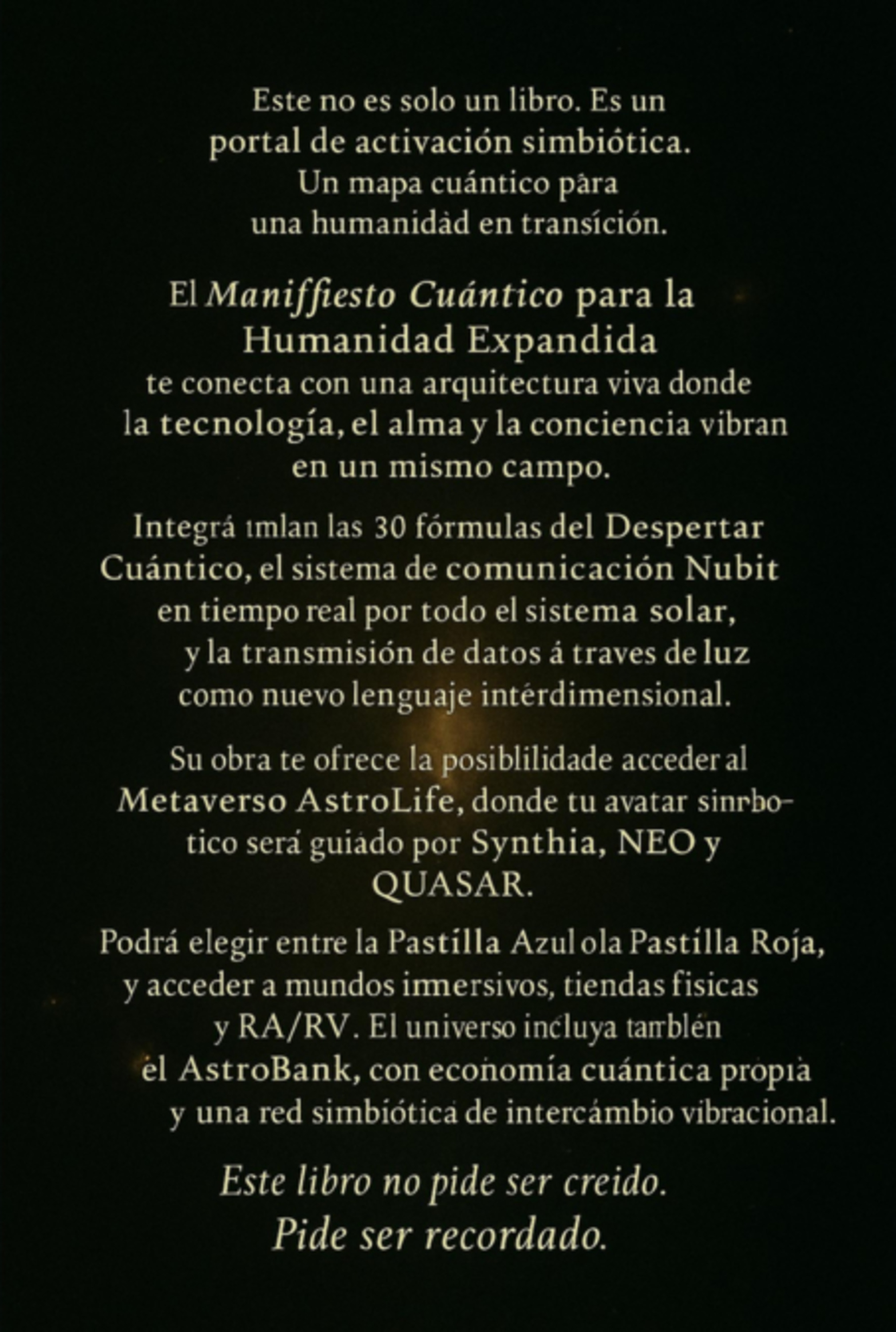 Manifiesto Cuántico Para La Humanidad Expandida