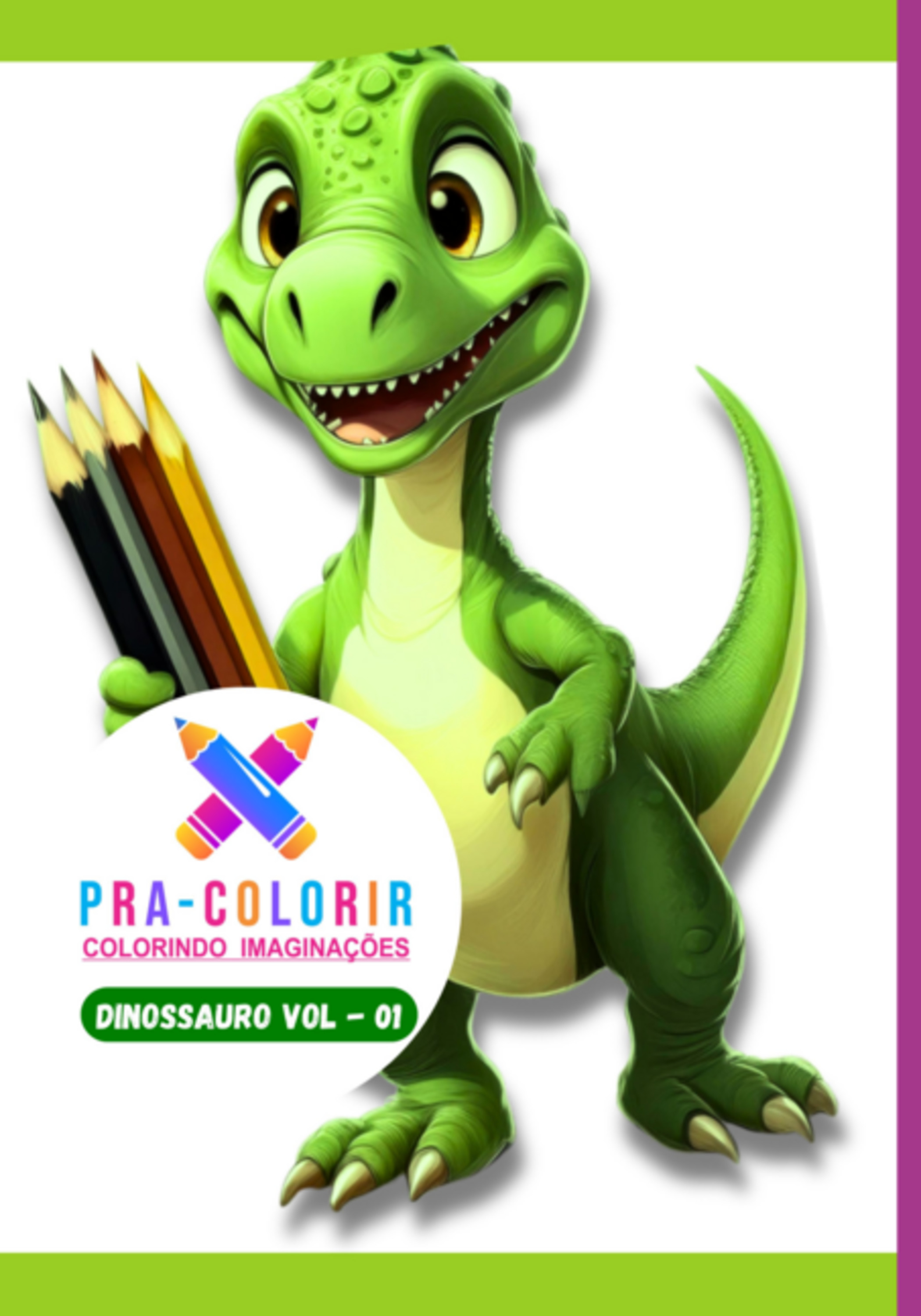 Pra-colorir - Dinossauro E-book - Vol 01