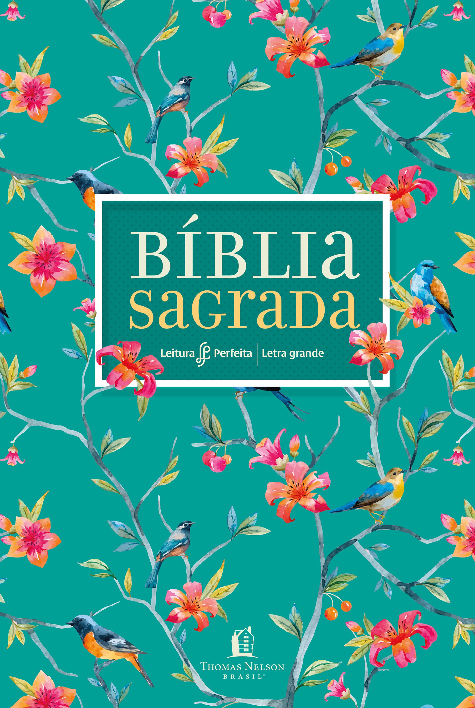 Bíblia NVI, Couro Soft, Flores, Letra Grande, Leitura Perfeita