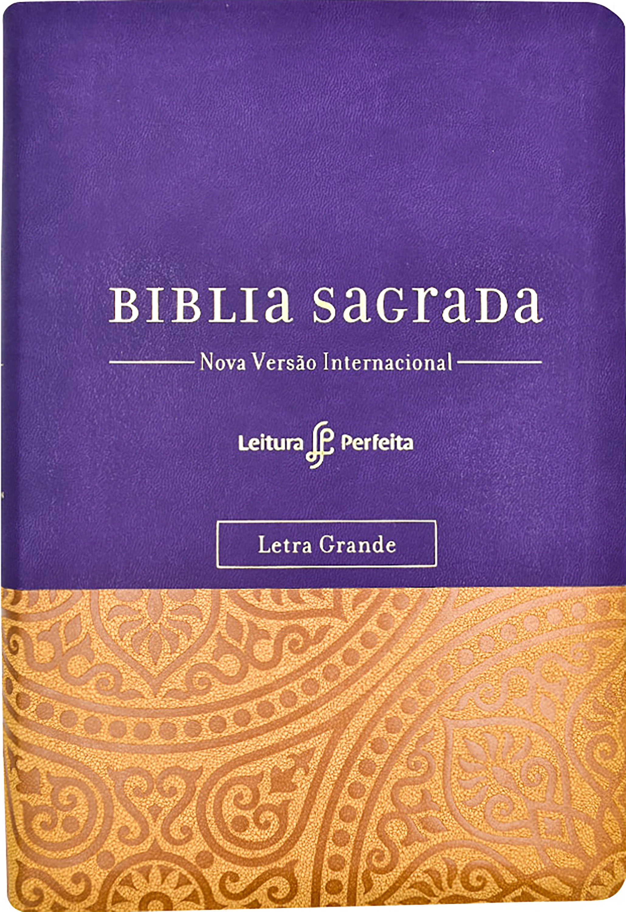 Bíblia NVI, Couro Soft, Roxo e Amarelo, Letra Grande, Com Espaço para Anotações, Leitura Perfeita