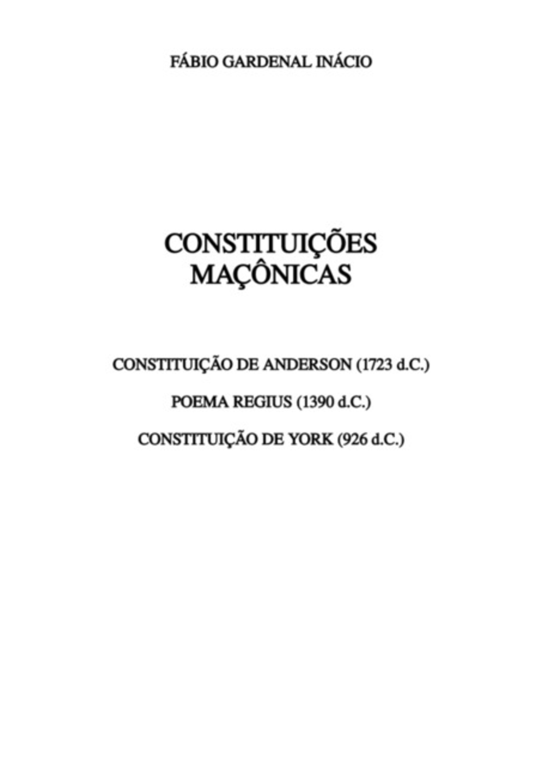 Constituições Maçônicas