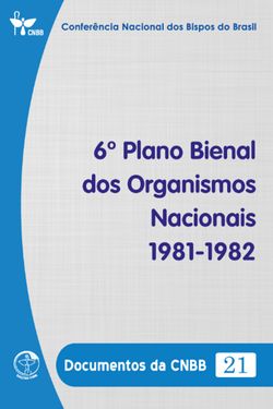 6º Plano Bienal dos Organismos Nacionais 1981-1982 - Documentos da CNBB 21 - Digital