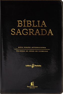 Bíblia NVI, Couro Soft, Preto, Letras Vermelhas, Índice de Dedo