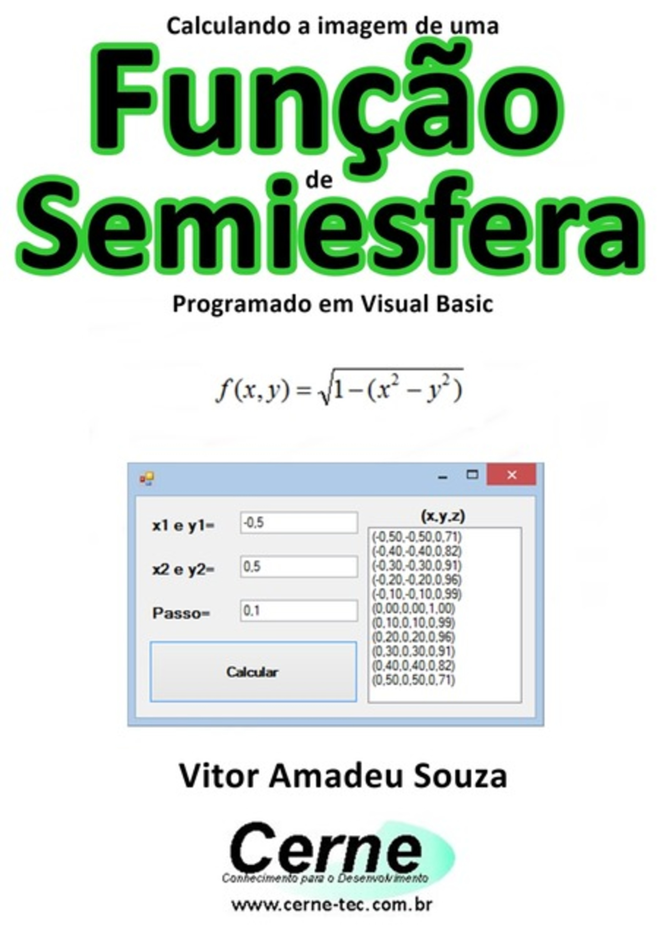 Calculando A Imagem De Uma Função De Semiesfera Programado Em Visual Basic