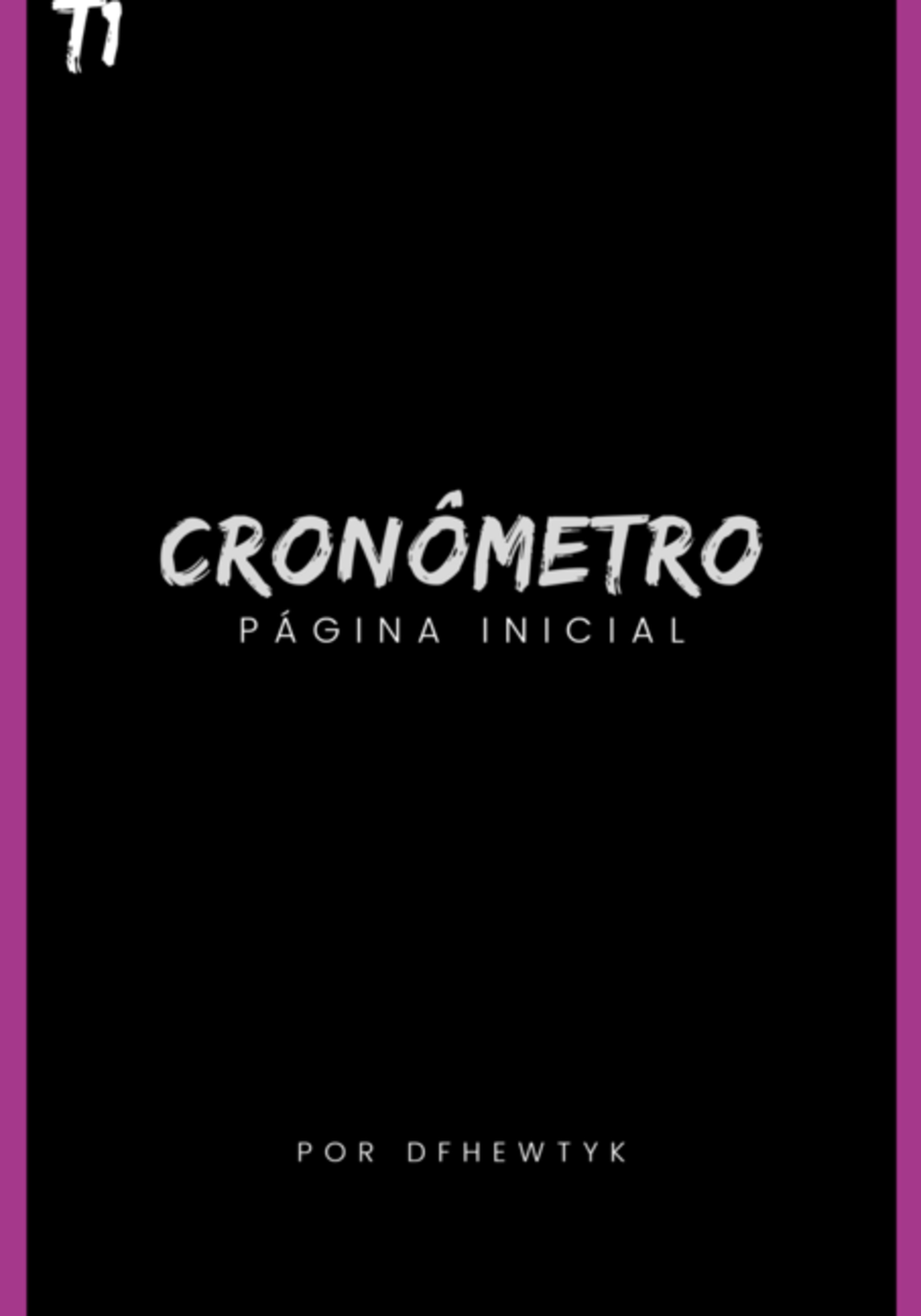 Cronômetro: Pagina Inicial