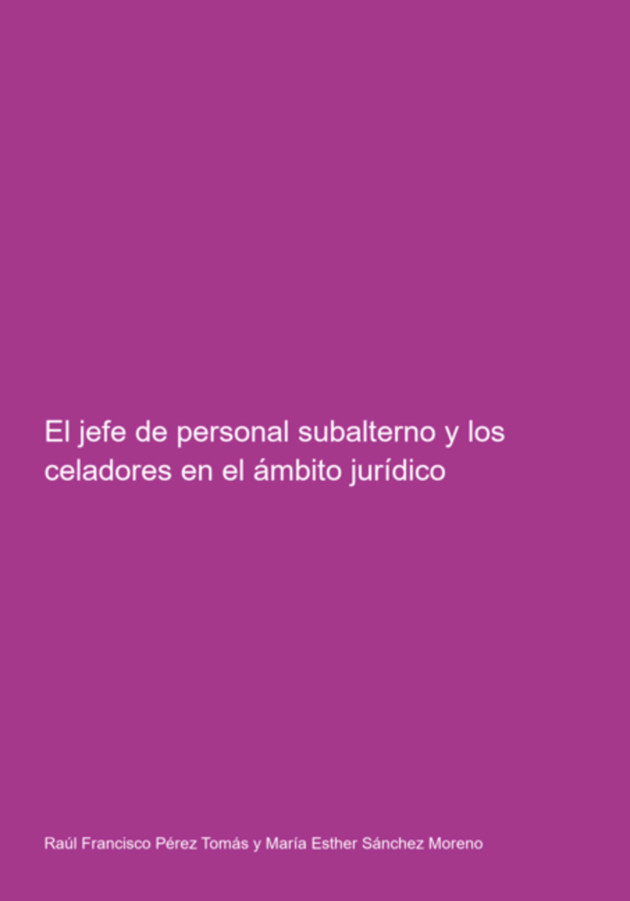 El Jefe De Personal Subalterno Y Los Celadores En El Ámbito Jurídico