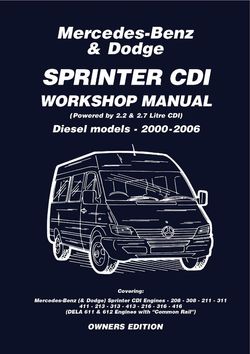 Mercedes-Benz & Dodge Sprinter CDI Workshop Manual