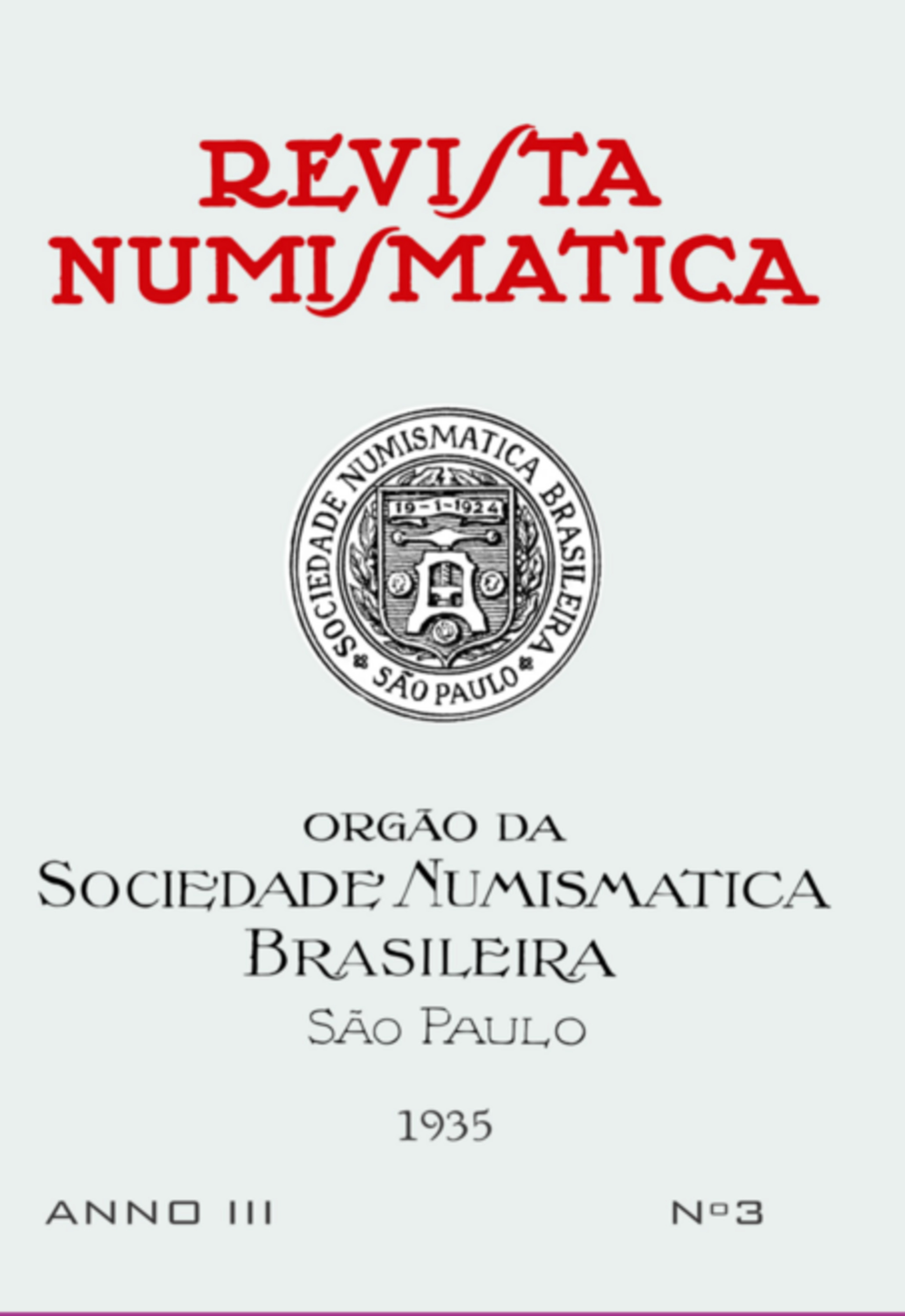 Revista Numismática - 1935 - Nº3 - Ano Iii