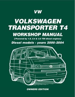 Volkswagen Transporter T4 Workshop Manual
