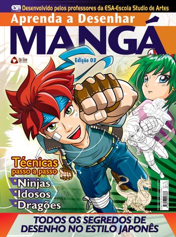 Revista Guia Curso de Desenho Anime com 2 Lápis Grátis