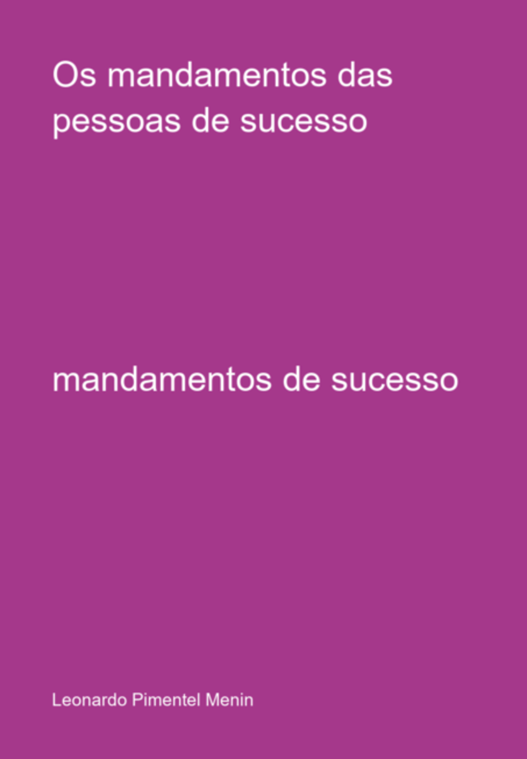 Os Mandamentos Das Pessoas De Sucesso