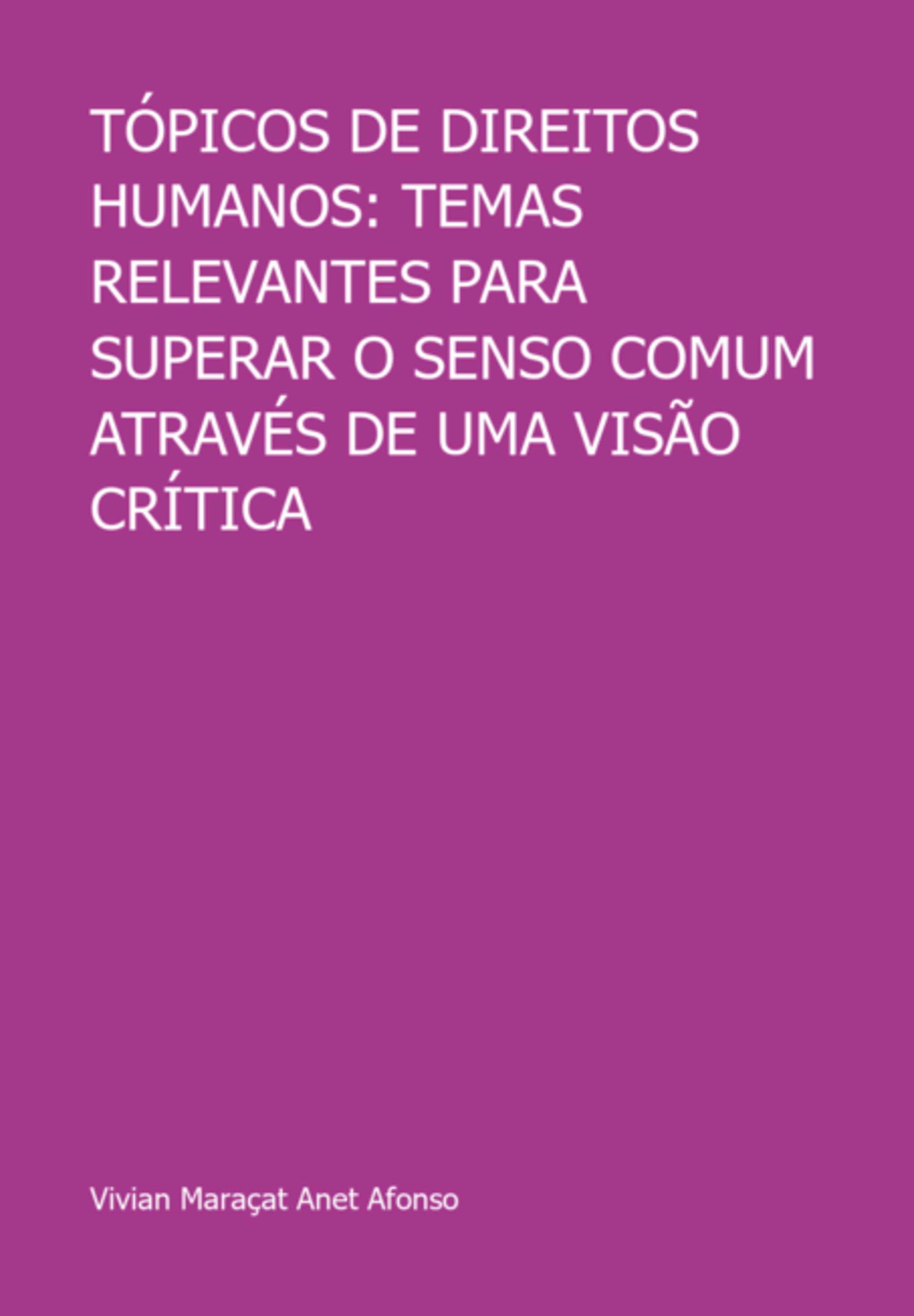 Tópicos De Direitos Humanos: Temas Relevantes Para Superar O Senso Comum Através De Uma Visão Crítica